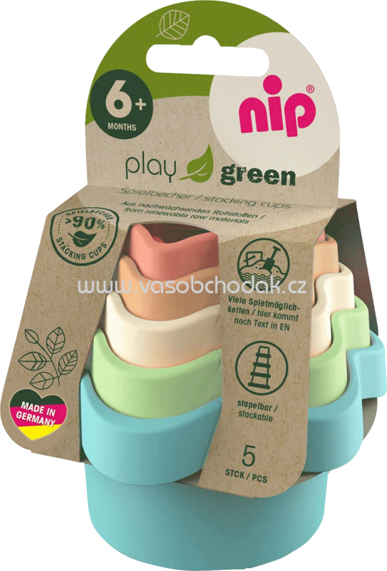 Nip Stapelbecher play green bunt, 5 St Nip Stapelbecher play green bunt, 5 St