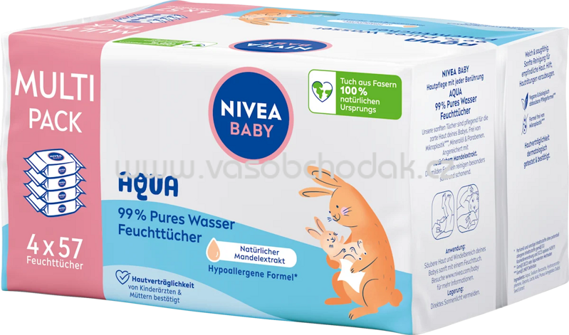 NIVEA BABY Feuchttücher 99% Aqua (4x57 St), 228 St