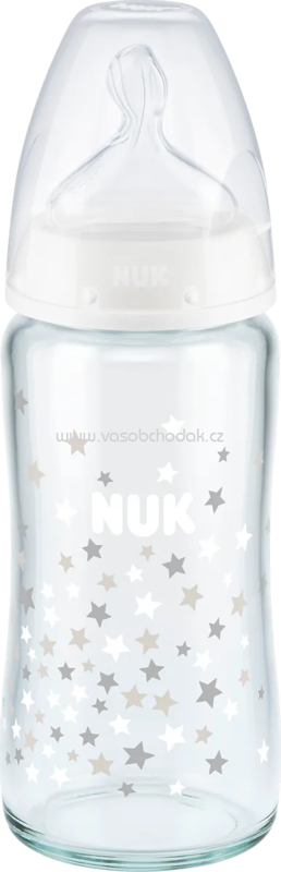 NUK Babyflasche aus Glas First Choice, weiß, 0-6 Monate, 240 ml, 1 St NUK Babyflasche aus Glas First Choice, weiß, 0-6 Monate, 240 ml, 1 St