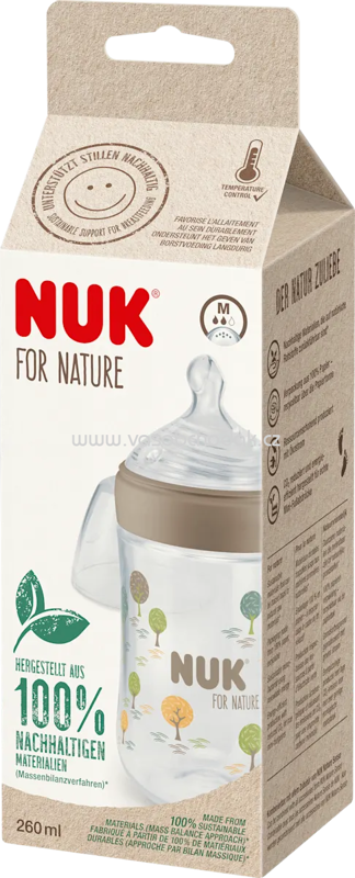 NUK Babyflasche for Nature, braun, 0-6 Monate, 260 ml, 1 St NUK Babyflasche for Nature, braun, 0-6 Monate, 260 ml, 1 St