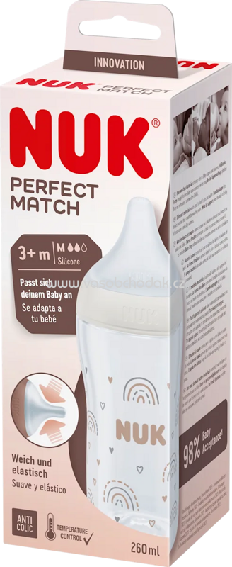 NUK Babyflasche Perfect Match, beige, ab 3 Monaten, 260 ml, 1 St NUK Babyflasche Perfect Match, beige, ab 3 Monaten, 260 ml, 1 St