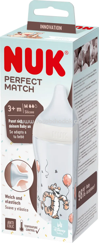 NUK Babyflasche Perfect Match Tigger, creme, ab 3 Monaten, 260 ml, 1 St NUK Babyflasche Perfect Match Tigger, creme, ab 3 Monaten, 260 ml, 1 St