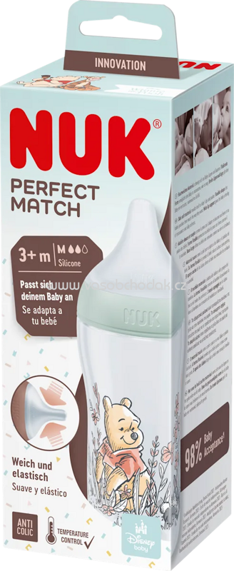 NUK Babyflasche Perfect Match Winnie Pooh, mint, ab 3 Monaten, 260 ml, 1 St NUK Babyflasche Perfect Match Winnie Pooh, mint, ab 3 Monaten, 260 ml, 1 St