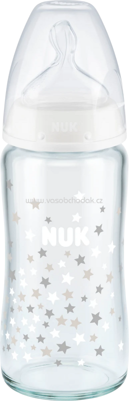 Nuk Babyflasche aus Glas First Choice Temp. Control, Gr. 1M, weiß, 240 ml, 1 St