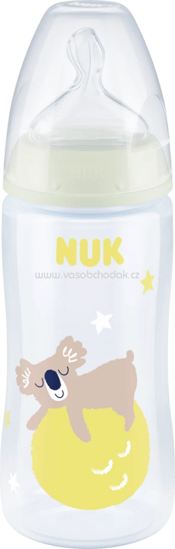 Nuk Babyflasche First Choice+ Night Silikon, Gr. 1 M, gelb, 0-6 Monate, 300 ml, 1 St