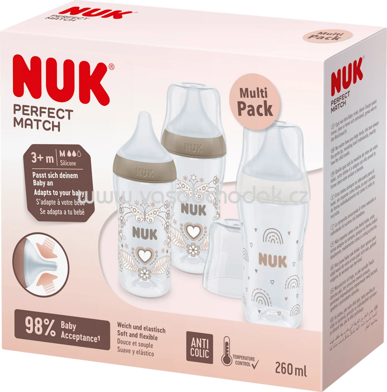 NUK Perfect Match braun 3tlg Starterset 260ml, 1 St NUK Perfect Match braun 3tlg Starterset 260ml, 1 St