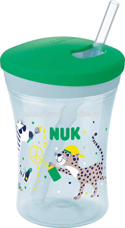 NUK Trinkhalmbecher Evolution Action Cup grün, 230 ml, 1 St NUK Trinkhalmbecher Evolution Action Cup grün, 230 ml, 1 St