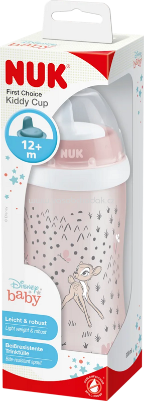 NUK Trinklernflasche Disney Bambi Kiddy Cup rosa, ab 12 Monate, 300ml, 1 St NUK Trinklernflasche Disney Bambi Kiddy Cup rosa, ab 12 Monate, 300ml, 1 St
