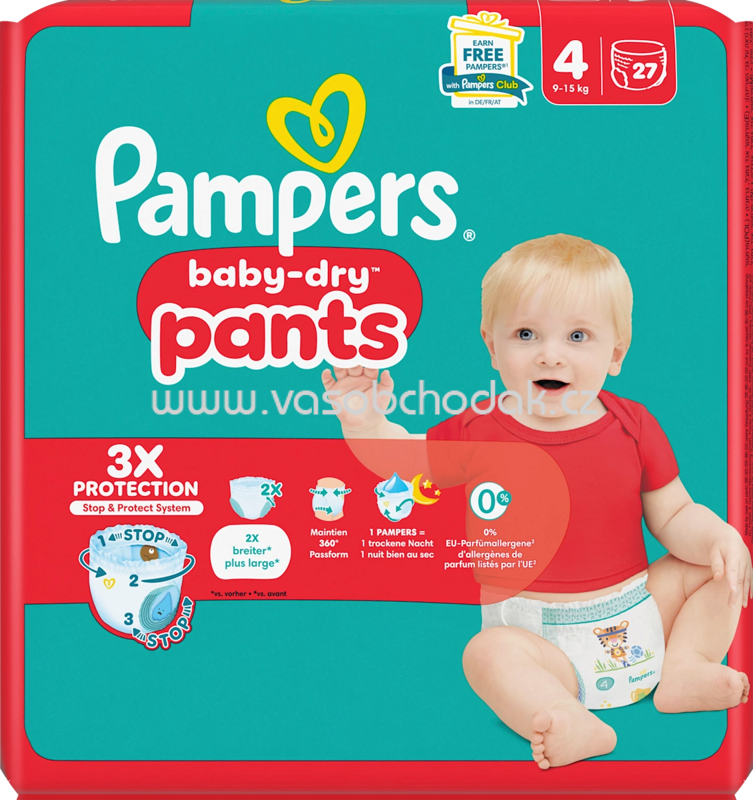 Pampers Baby Pants Baby Dry Gr.4 Maxi, 9-15 kg, 27 St