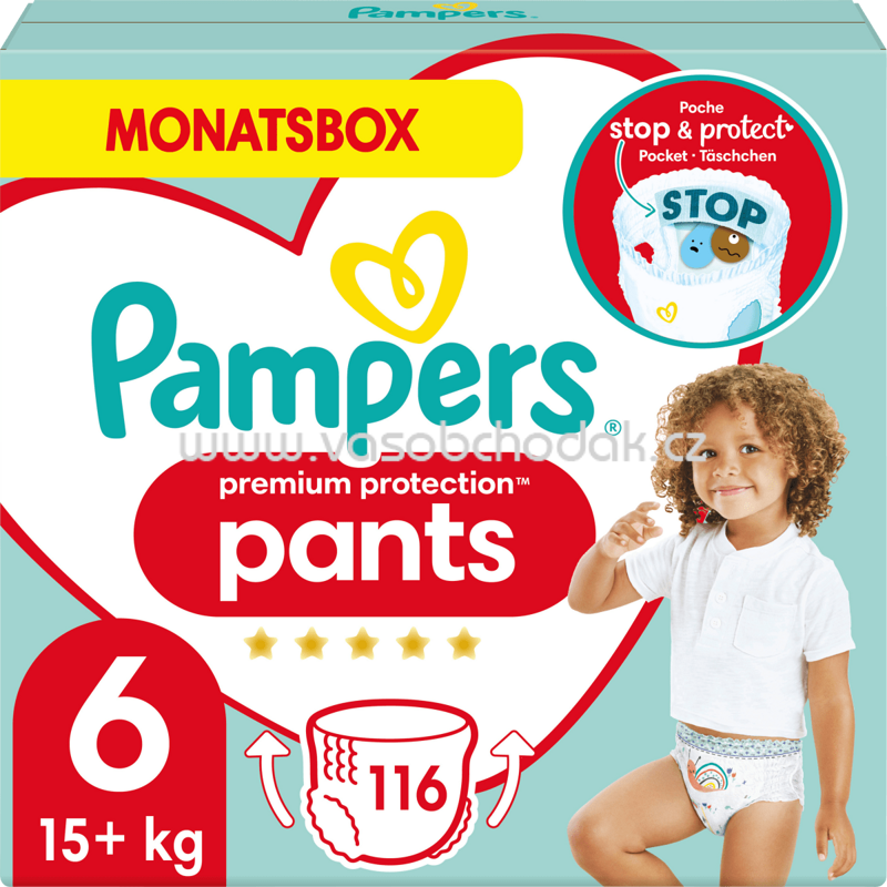 Pampers Baby Pants Premium Protection Gr. 6 Extra Large, 15+ kg, Monatspack, 116 St