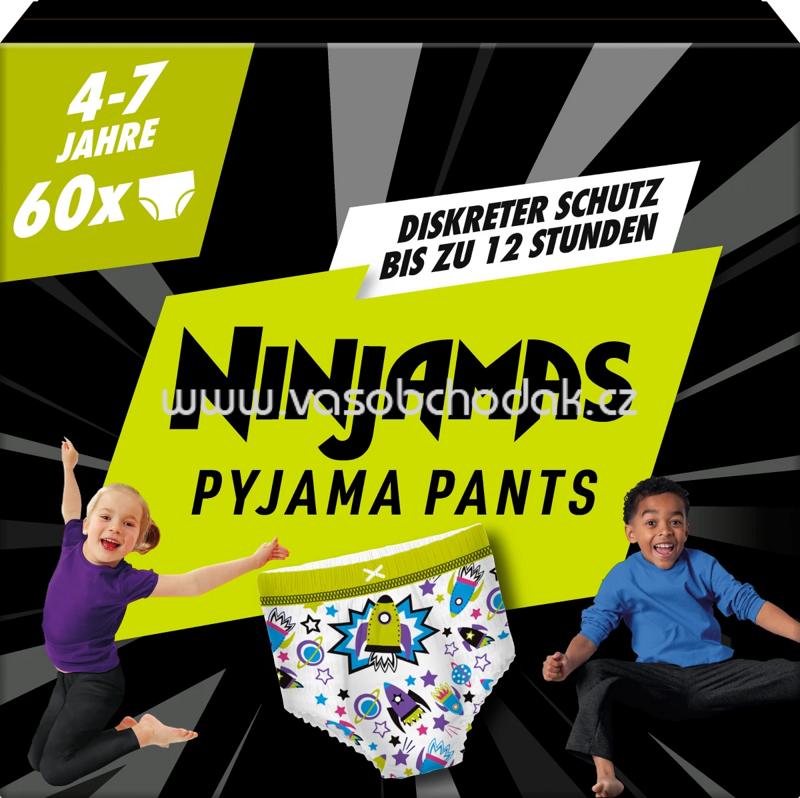 Ninjamas Pyjama Pants für Jungen 4-7 Jahre, Monatsbox, 60 St Ninjamas Pyjama Pants für Jungen 4-7 Jahre, Monatsbox, 60 St