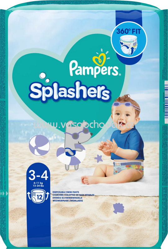 Pampers Schwimmwindeln Splashers Gr.3-4, 6-11 kg, 12 St