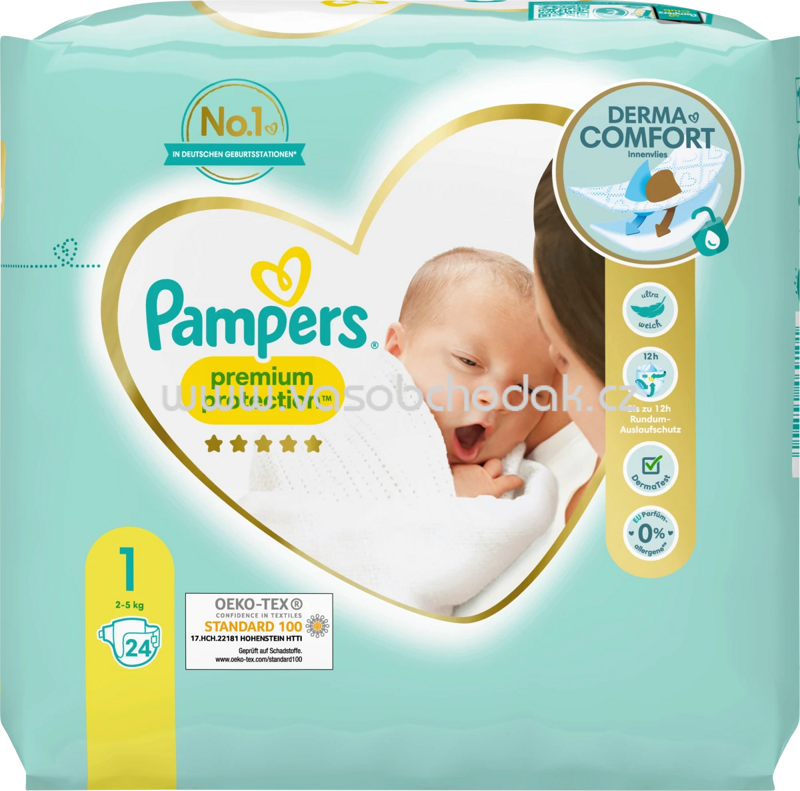 Pampers Windeln Premium Protection Gr. 1 Newborn, 2-5 kg, 24 St