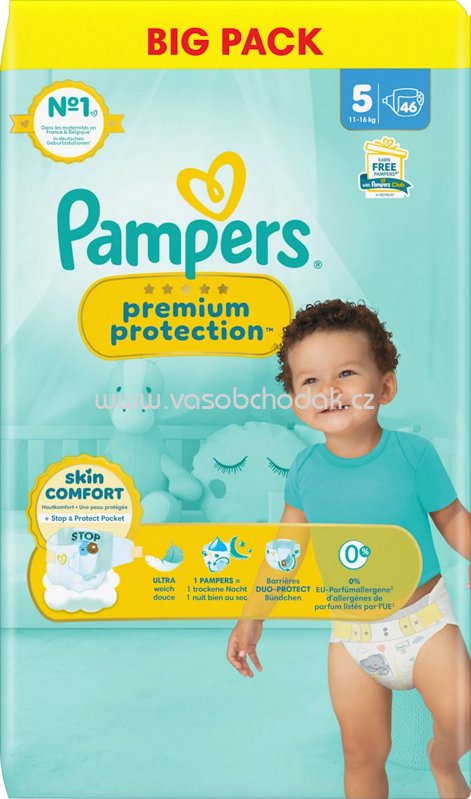 Pampers Windeln Premium Protection Gr.5 Junior, 11-16 kg, Big Pack, 46 St Pampers Windeln Premium Protection Gr.5 Junior, 11-16 kg, Big Pack, 46 St