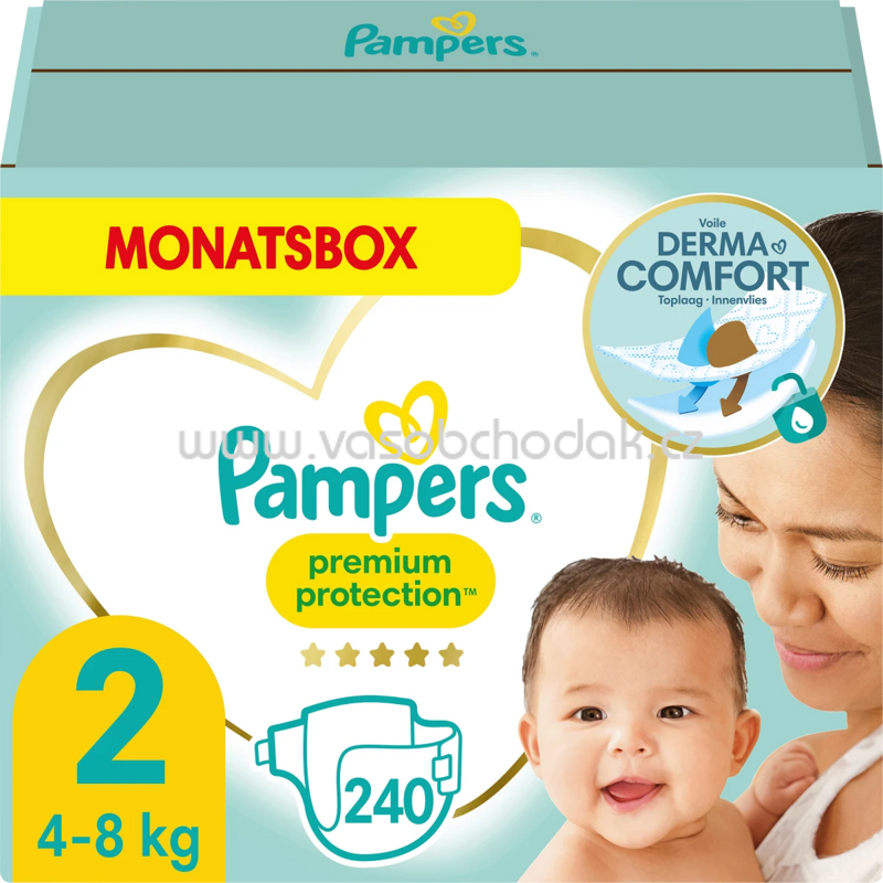 Pampers Windeln Premium Protection New Baby Gr. 2 Mini, 4-8 kg, Monatsbox, 240 St