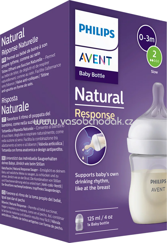 PHILIPS AVENT Babyflasche Natural Response weiß, von Geburt an, 125 ml, 1 St