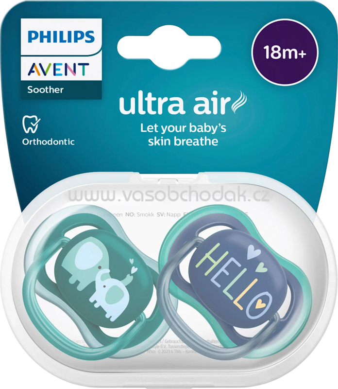 PHILIPS AVENT Schnuller ultra air Silikon, grün/grau, ab 18 Monaten, 2 St