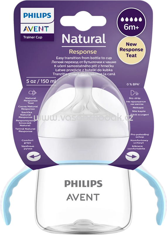 PHILIPS AVENT Trinklernflasche Natural Response weiß/blau, ab 6. Monat, 150 ml, 1 St