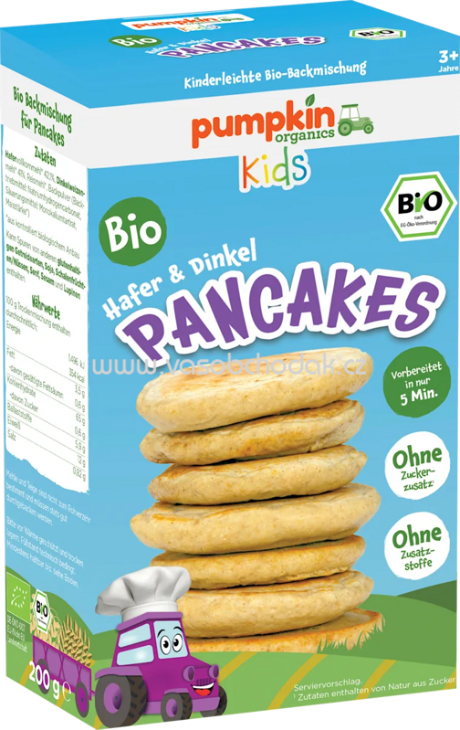 Pumpkin Organics Backmischung Pancakes, ab 3 Jahren, 200 g Pumpkin Organics Backmischung Pancakes, ab 3 Jahren, 200 g