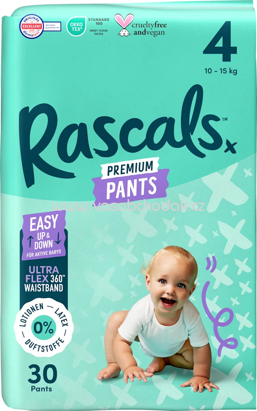 Rascals Baby Pants Gr. 4, 10-15 kg, 30 St Rascals Baby Pants Gr. 4, 10-15 kg, 30 St