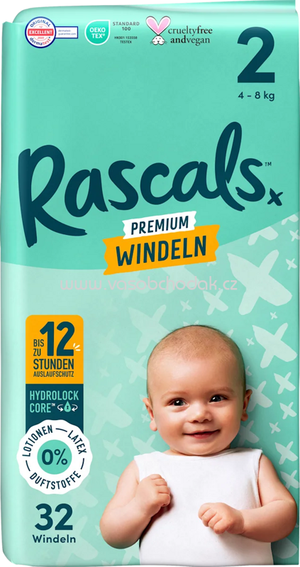 Rascals Windeln Gr.2, 4-8 kg, 32 St