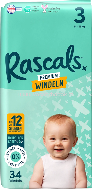 Rascals Windeln Gr.3, 6-11kg, 34 St Rascals Windeln Gr.3, 6-11kg, 34 St