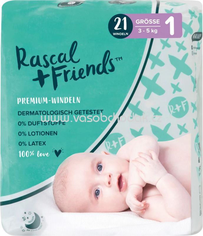 Rascal+Friends Windeln Gr. 1, 3-5 kg, 21 St