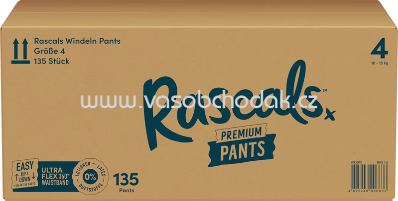 Rascals Baby Pants Gr. 4 10-15 kg Monatsbox, 135 St