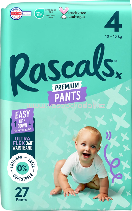 Rascals Baby Pants Premium Gr. 4 10-15 kg, 27 St