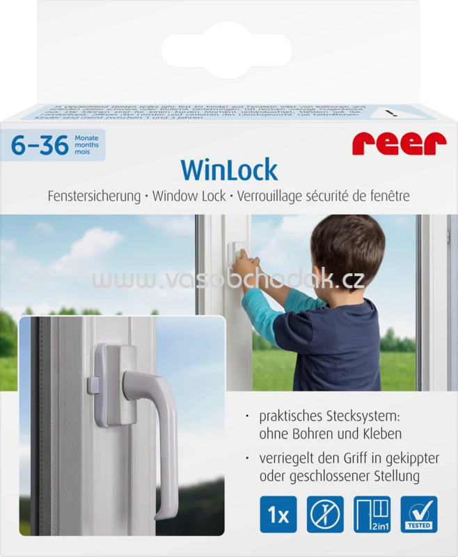 Reer Fenster und Balkontürsicherung WinLock, weiß, 1 St