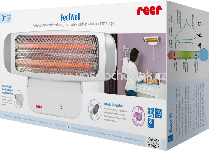 Reer Wickeltisch-Heizstrahler 400/800 Watt, 1 St Reer Wickeltisch-Heizstrahler 400/800 Watt, 1 St
