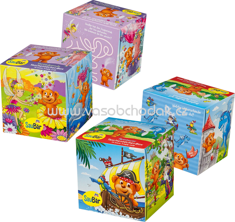 SauBär Kinder Taschentücher Box sortiert, 70 St SauBär Kinder Taschentücher Box sortiert, 70 St