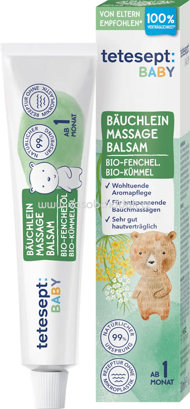 tetesept Baby Bäuchlein Massage Balsam, 30 ml tetesept Baby Bäuchlein Massage Balsam, 30 ml