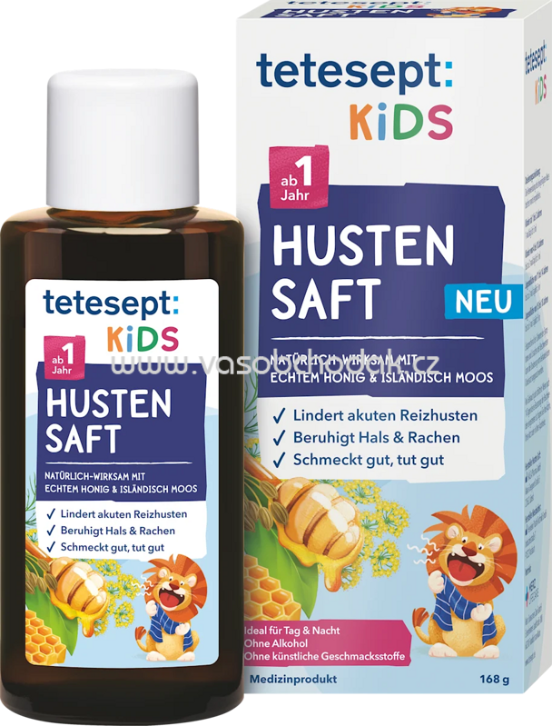 tetesept Hustensaft Kids Honig & Isländisch Moos, 168 g tetesept Hustensaft Kids Honig & Isländisch Moos, 168 g