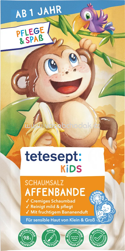 tetesept Kinder Badezusatz Schaumsalz Affenbande, 25 g tetesept Kinder Badezusatz Schaumsalz Affenbande, 25 g