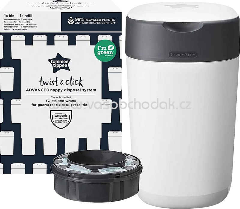 Tommee Tippee Windeleimer Twist & Click Sangenic, weiß, 1 St Tommee Tippee Windeleimer Twist & Click Sangenic, weiß, 1 St