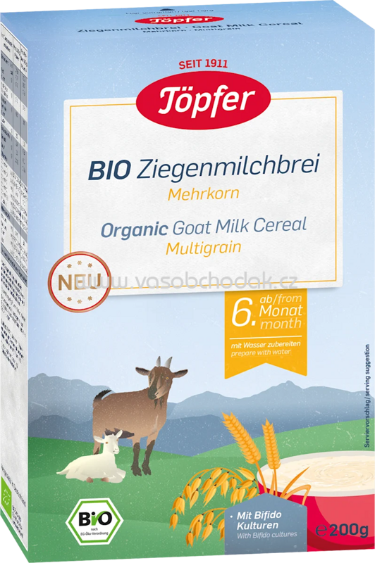 Töpfer Abendbrei Ziegenmilch Mehrkorn ab dem 6. Monat, 200 g Töpfer Abendbrei Ziegenmilch Mehrkorn ab dem 6. Monat, 200 g