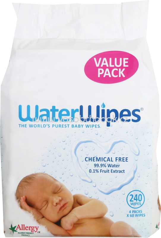 WaterWipes Feuchttücher, 4x60 St, 240 St WaterWipes Feuchttücher, 4x60 St, 240 St