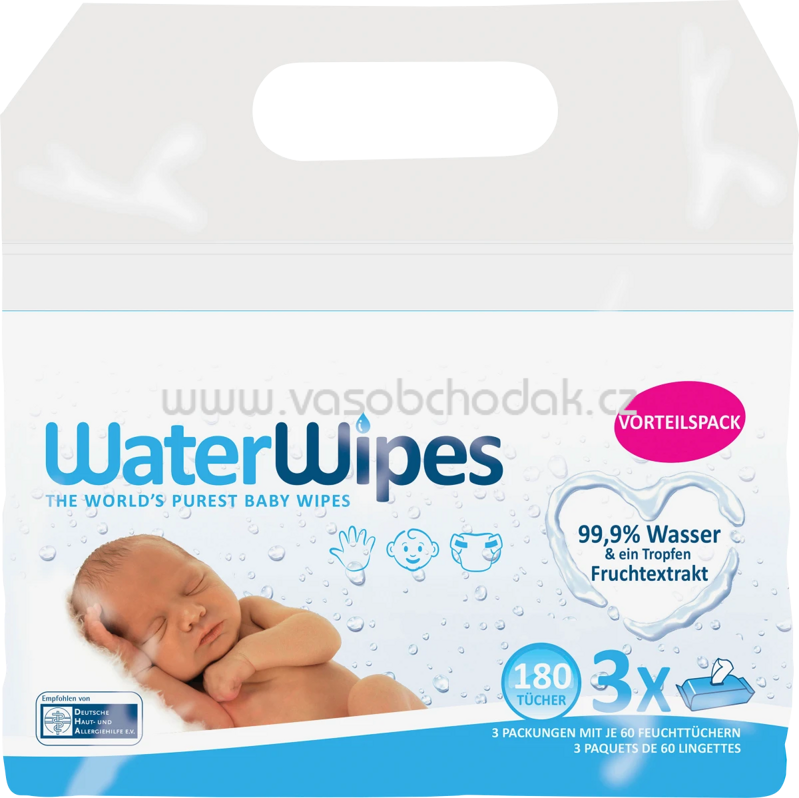 WaterWipes Feuchttücher, 3x60 St, 180 St WaterWipes Feuchttücher, 3x60 St, 180 St