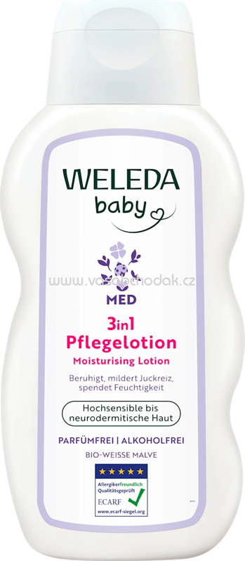 WELEDA baby Baby Pflegelotion Med 3in1 Malve, 200 ml