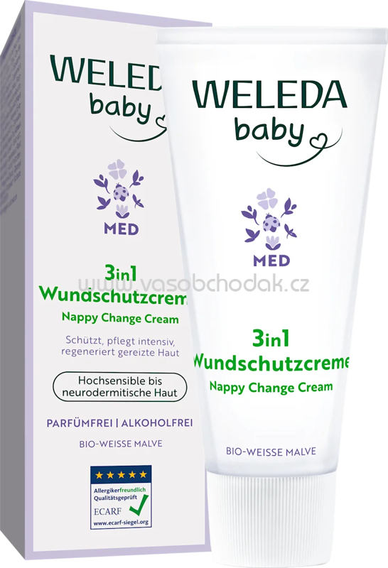 WELEDA baby Baby Wundschutzcreme Med 3in1 Malve, 50 ml WELEDA baby Baby Wundschutzcreme Med 3in1 Malve, 50 ml