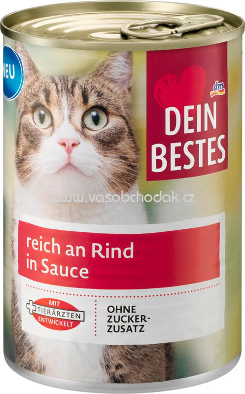 Dein Bestes Nassfutter Katze reich an Rind in Sauce, 415g Dein Bestes Nassfutter Katze reich an Rind in Sauce, 415g