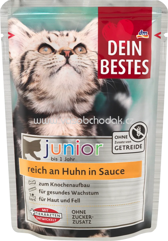 Dein Bestes Nassfutter Katze Kitten mit Huhn in Sauce, Junior, 100g