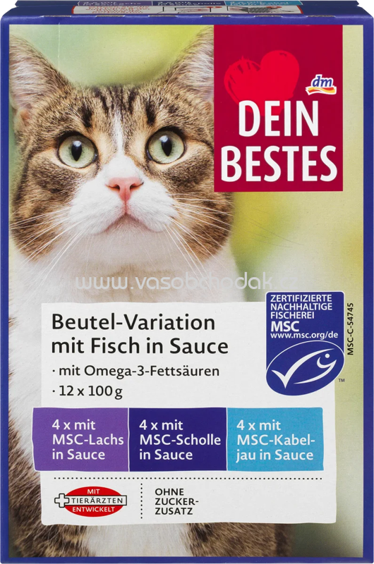 Dein Bestes Nassfutter Katze Beutel-Variation mit Fisch in Sauce, 12x100g Dein Bestes Nassfutter Katze Beutel-Variation mit Fisch in Sauce, 12x100g