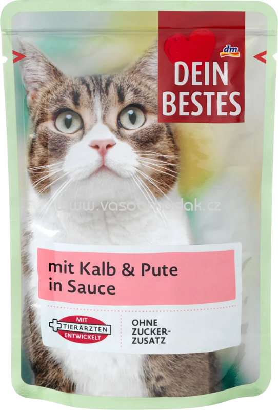 Dein Bestes Nassfutter Katze mit Kalb & Pute in Sauce, 100g