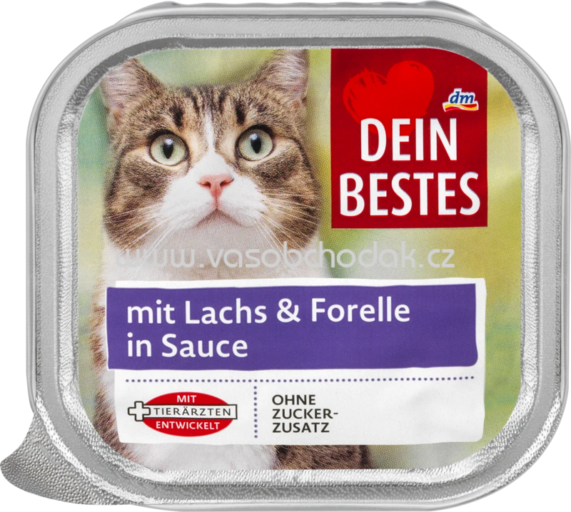Dein Bestes Nassfutter Katze mit Lachs & Forelle in Sauce, 100g Dein Bestes Nassfutter Katze mit Lachs & Forelle in Sauce, 100g