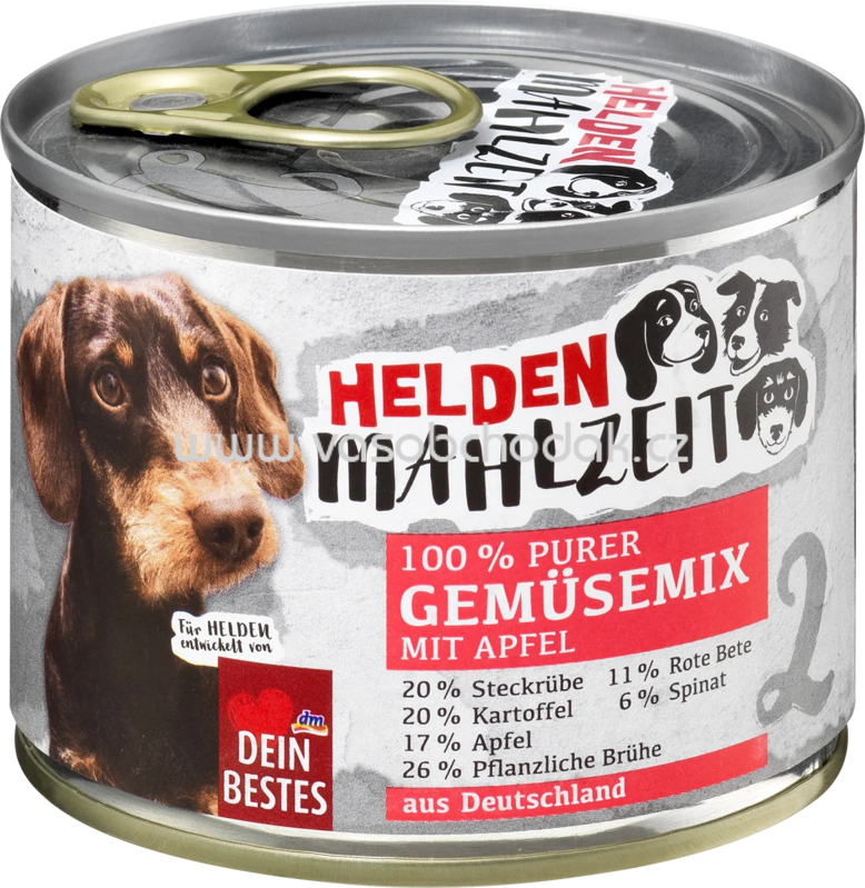 Dein Bestes Nassfutter Hund Helden Mahlzeit Gemüsemix mit Apfel, 175g Dein Bestes Nassfutter Hund Helden Mahlzeit Gemüsemix mit Apfel, 175g