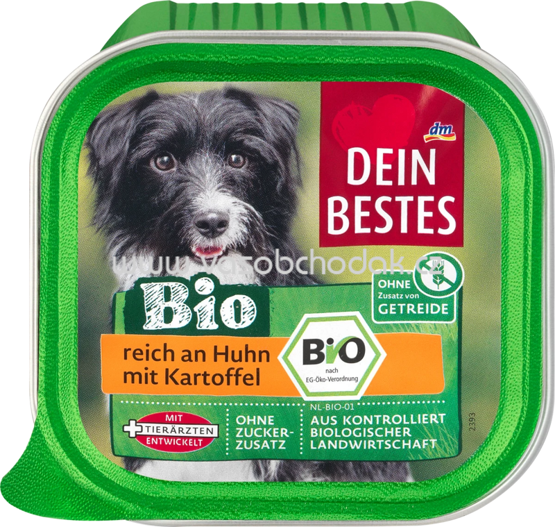 Dein Bestes Nassfutter Hund Bio reich an Huhn mit Kartoffel, 150g Dein Bestes Nassfutter Hund Bio reich an Huhn mit Kartoffel, 150g
