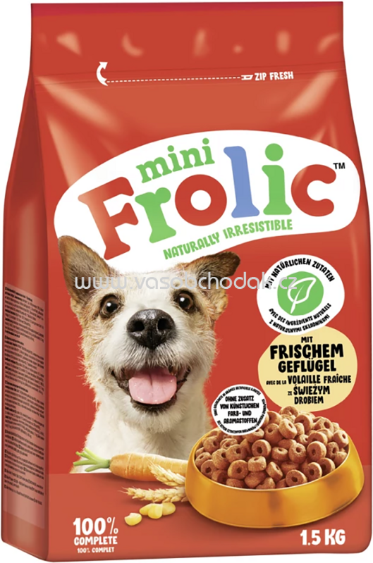 Frolic 100% Complete Mini mit Geflügel, Karotten und Getreide, 1,5 kg Frolic 100% Complete Mini mit Geflügel, Karotten und Getreide, 1,5 kg