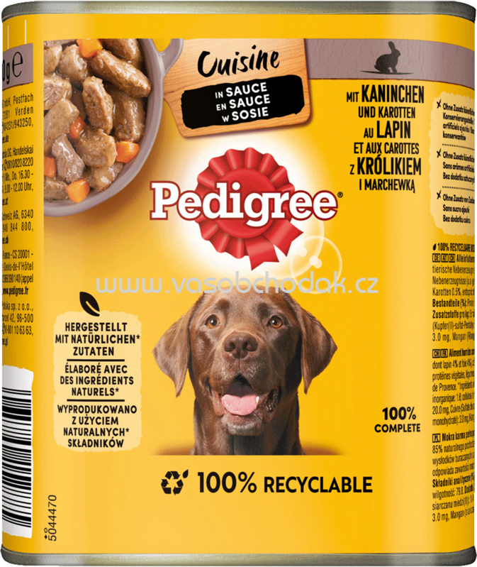 Pedigree Cuisine in Sauce mit Kaninchen und Karotten, 800g